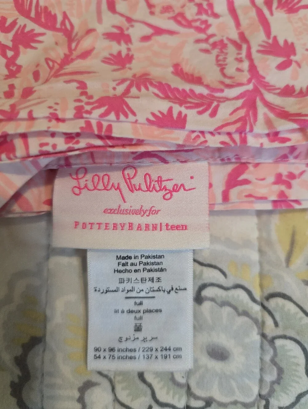 Pottery Barn Teen Lilly Pulitzer Swing of Things Full Flat Fitted Sheets EnP
